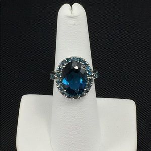 Amazing London Blue Topaz ring, sterling silver